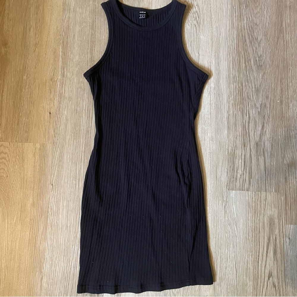 SHEIN Black Halter Sheath Mini Dress